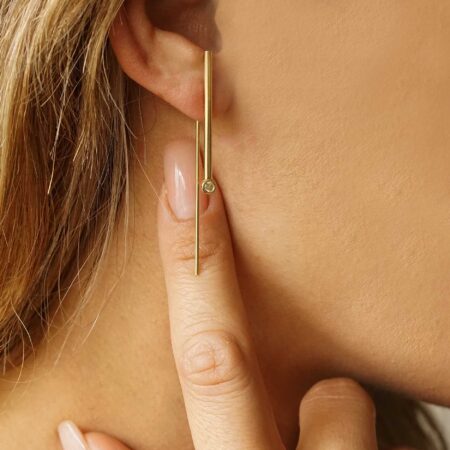 Σκουλαρίκια Κρεμαστά 14 Καράτια Με Πέτρες