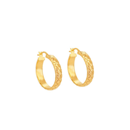 Σκουλαρίκια Κρικάκια Χρυσά Ανάγλυφα 8Κ