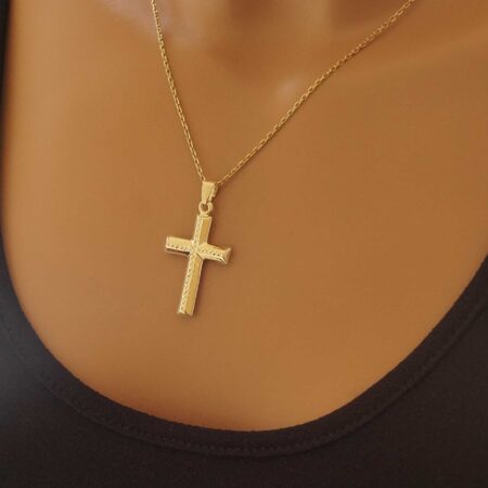 Σταυρός Χρυσός 9Καράτια Με Διαμαντάρισμα