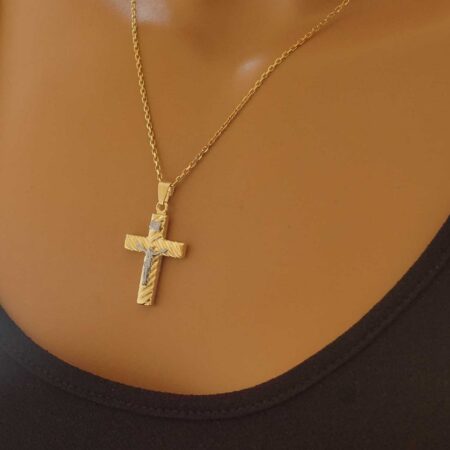 Σταυρός Χρυσός Με Λευκόχρυσο 9 Καράτια