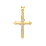 Σταυρός Με Τον Εσταυρωμένο Σε Δίχρωμο Χρυσό 9Κ