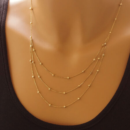 Τριπλό Κολιέ Χρυσό 8 Καράτια