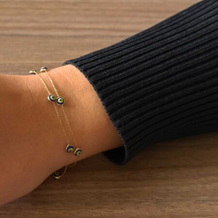 Βραχιόλι Αλυσίδα Με Ματάκια Σε Χρυσό 14 Καράτια