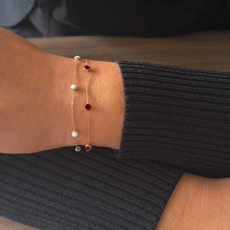 Βραχιόλι Με Διπλή Αλυσίδα Σε Χρυσό 14 Καράτια