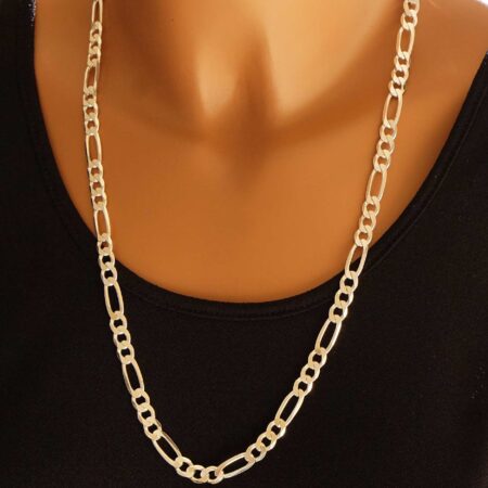 Ασημένια Αλυσίδα Figaro Λαιμού Ασήμι 925