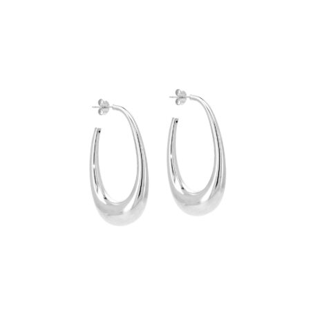 Ασημένιοι Μεγάλοι Οβάλ Κρίκοι 925