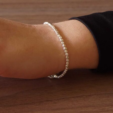 Ασημένιο Γυναικείο Βραχιόλι Με Μπίλιες 925