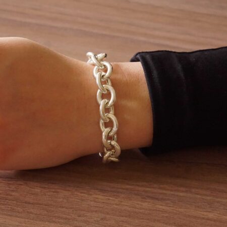 Ασημένιο Βραχιόλι Οβάλ Κρίκοι 925 Unisex