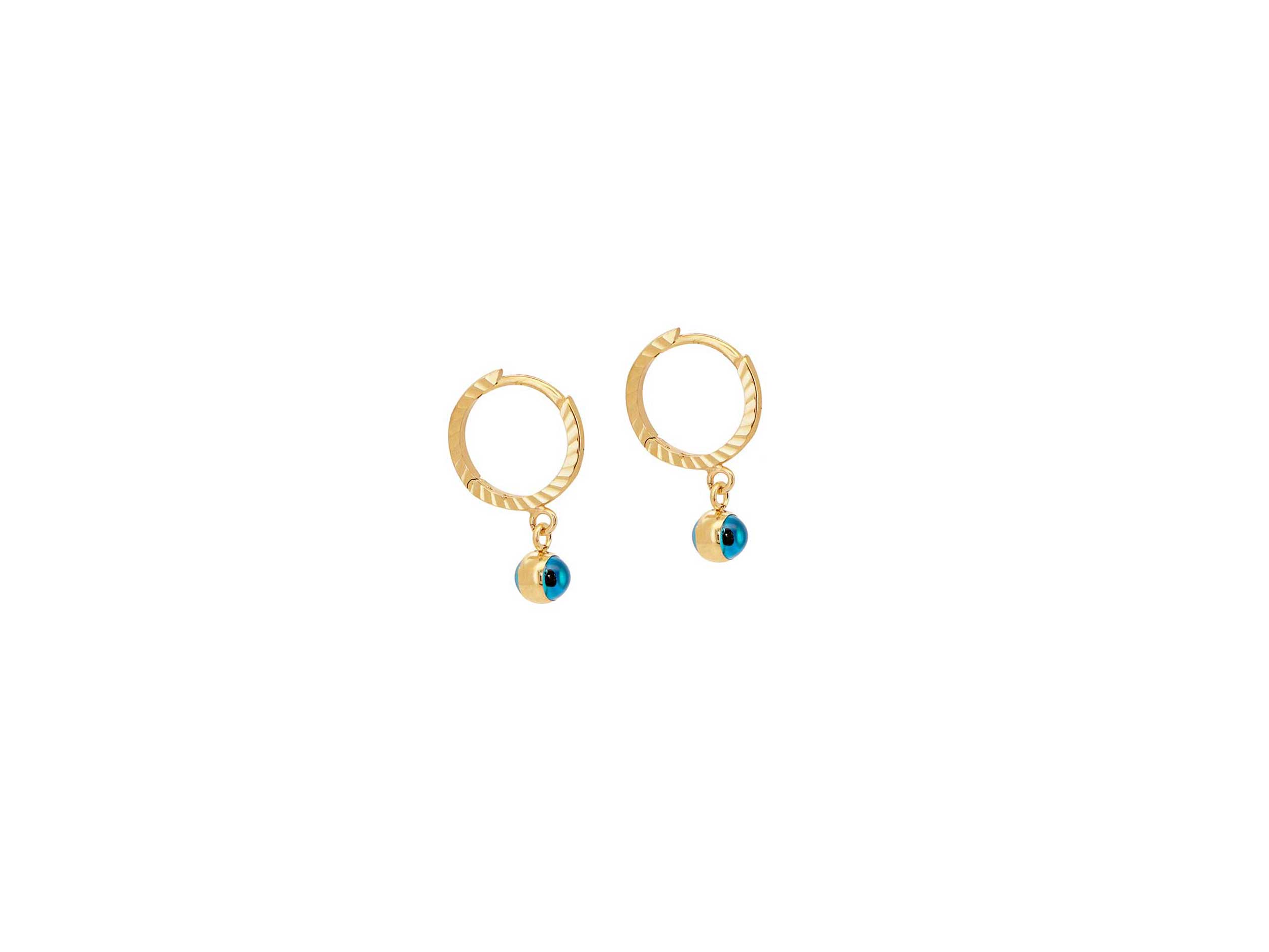 Χρυσά Σκουλαρίκια Κρίκοι 14Κ Με Ματάκι Χρυσά Σκουλαρίκια Κρίκοι 14Κ Με Ματάκι