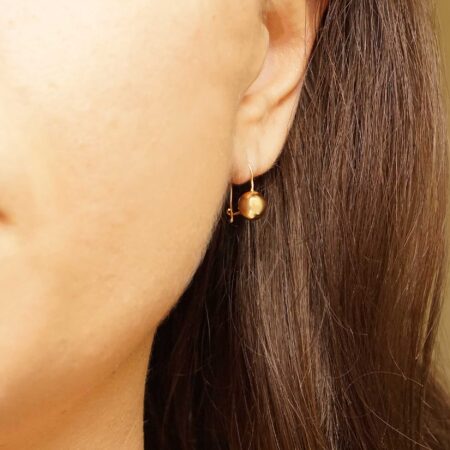 Χρυσά Σκουλαρίκια Μπίλιες Κρεμαστά 14 Καρατίων