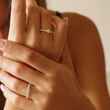 Χρυσό Δαχτυλίδι Γυναικείο 14 Καράτια Με Ζιργκόν Πέτρες