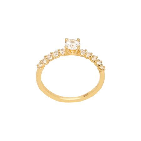 Χρυσό Δαχτυλίδι Γυναικείο 14Κ Με Ζιργκόν Πέτρες