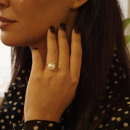 Χρυσό Δαχτυλίδι Μαργαριτάρι 14 Καράτια