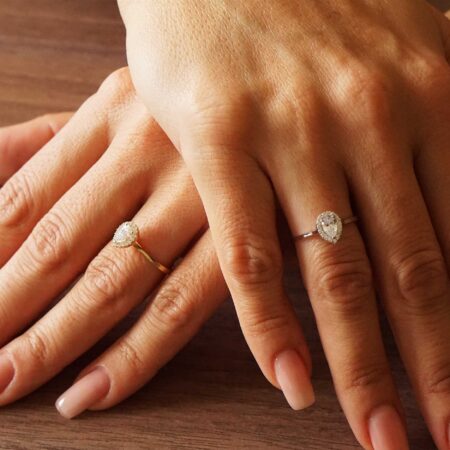 Χρυσό Δαχτυλίδι Ροζέτα Δάκρυ 14 Καρατίων