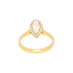 Χρυσό Δαχτυλίδι Ροζέτα Δάκρυ 14Κ