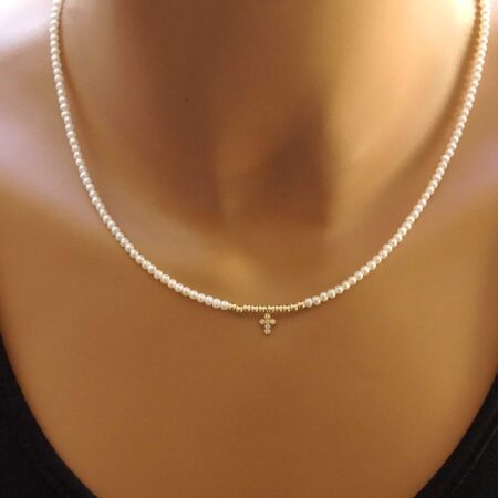 Χρυσό Κολιέ Με Μαργαριτάρια 14 Καράτια