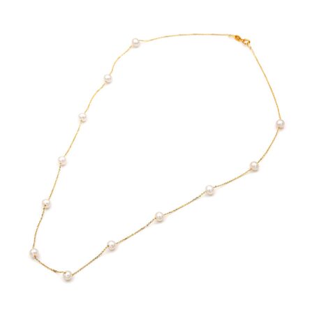 Χρυσό Κολιέ Με Μαργαριτάρια Γλυκού Νερού 14Κ