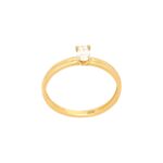 Χρυσό Οβάλ Δαχτυλίδι Μονόπετρο 14Κ Με Ζιργκόν