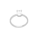 Δαχτυλίδι Με Οβάλ Πέτρα Λευκόχρυσο 14Κ