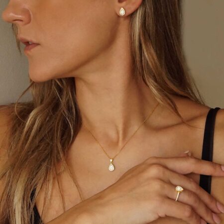 Δαχτυλίδι Ροζέτα Χρυσό 9 Καράτια Με Λευκές Πέτρες Ζιργκόν