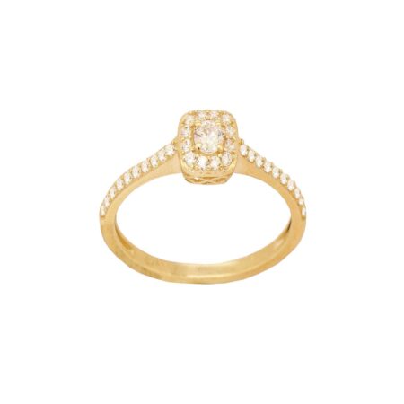 Δαχτυλίδι Ροζέτα Χρυσό 9Κ Με Πέτρες Ζιργκόν