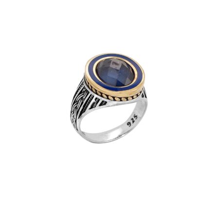 Δαχτυλίδι Σεβαλιέ Ασημένιο 925 Με Μπλε Πέτρα