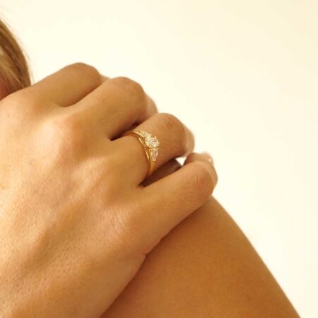 Δαχτυλίδι Με Τρεις Πέτρες Ζιργκόν Σε Χρυσό 14 Καράτια