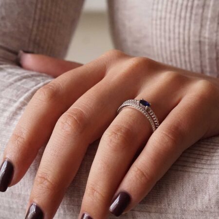 Διπλό Δαχτυλίδι Με Ζιργκόν Πέτρες Σε Ασήμι 925