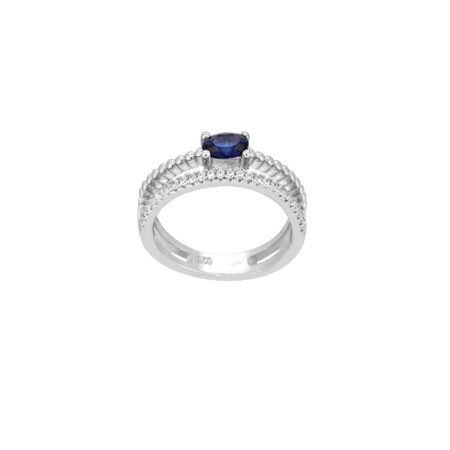 Διπλό Δαχτυλίδι Με Ζιργκόν Σε Ασήμι 925