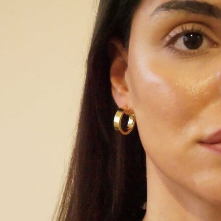 Επίχρυσα Μικρά Κρικάκια Λουστρέ 925