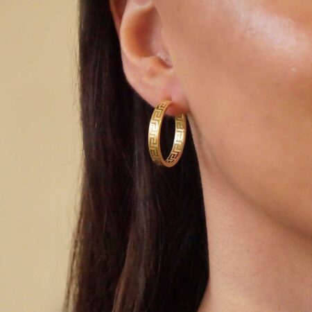 Επίχρυσοι Κρίκοι Με Μαιάνδρους Ασήμι 925