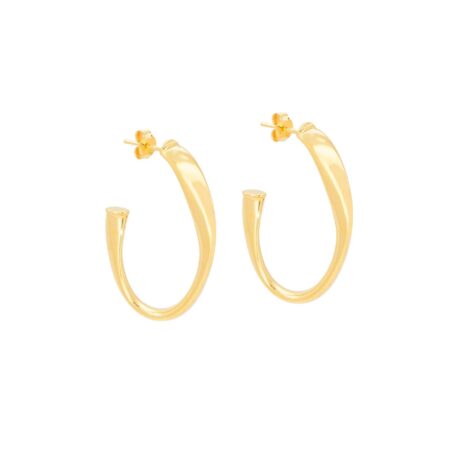 Επίχρυσοι Κρίκοι Οβάλ 925