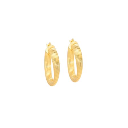 Επίχρυσοι Κρίκοι Με Ρίγες 925