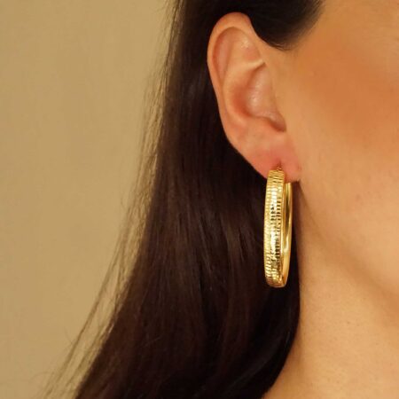 Επιχρυσωμένοι Οβάλ Κρίκοι Διαμανταρισμένοι 925