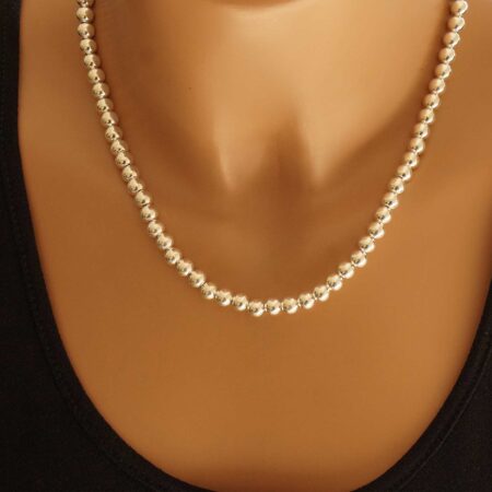 Γυναικεία Ασημένια Αλυσίδα Με Μπίλιες Ασήμι 925