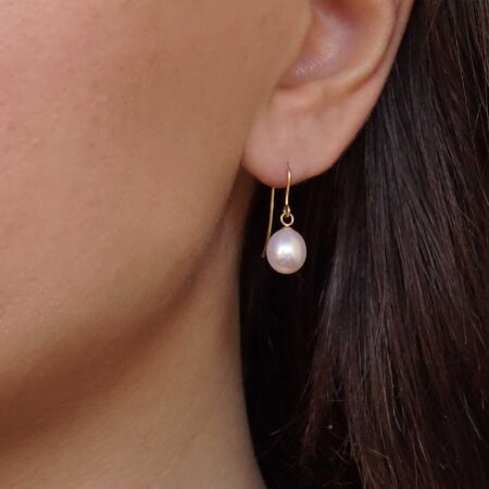 Γυναικεία Σκουλαρίκια Με Κρεμαστά Μαργαριτάρια Χρυσό 14Κ