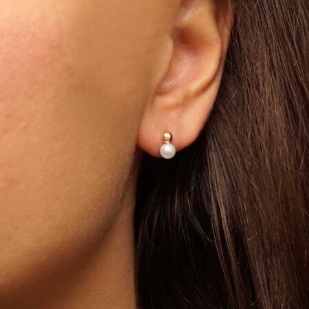 Καρφωτά Σκουλαρίκια Χρυσά 9 Καράτια Με Μαργαριτάρι