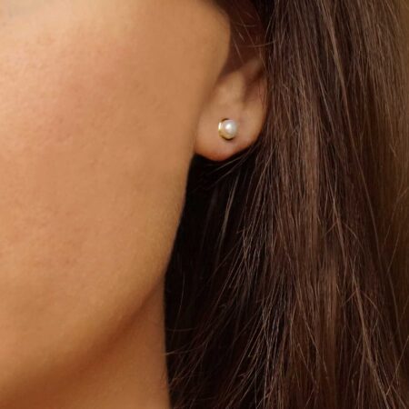 Καρφωτά Σκουλαρίκια Με Μαργαριτάρι Χρυσά 9 Καράτια