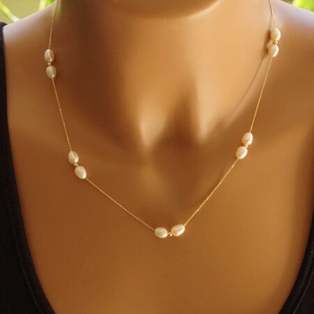 Κολιέ Με Φυσικά Μαργαριτάρια Σε Χρυσό 14 Καράτια