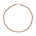 Κολιέ Με Καφέ Πέτρες Και Χρυσές Μπίλιες 14Κ