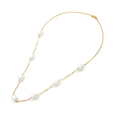 Κολιέ Με Λευκά Μαργαριτάρια Σε Χρυσό 14Κ