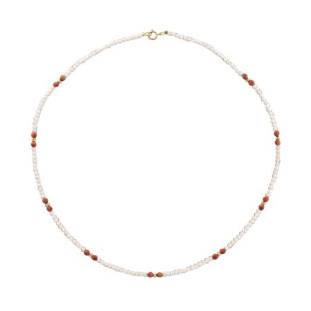 Κολιέ Με Μαργαριτάρια Και Χρυσόλιθο 14Κ