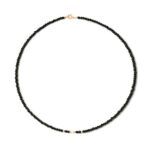 Κολιέ Με Μαύρες Πέτρες Spinel Και Χρυσές Μπίλιες 14Κ