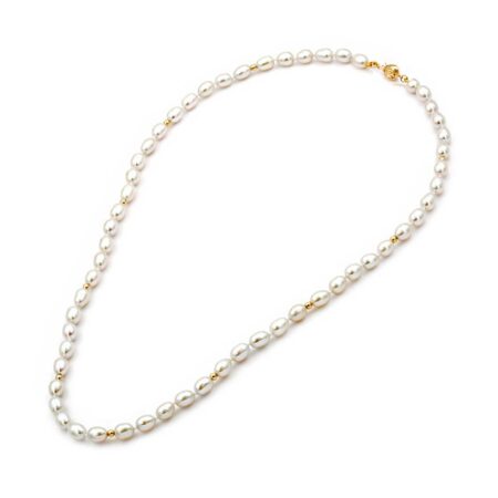 Κολιέ Με Φυσικά Μαργαριτάρια Και Χρυσές Μπίλιες 14Κ