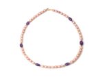 Κολιέ Με Ροζ Μαργαριτάρια Και Αμέθυστο Σε Χρυσό 14Κ