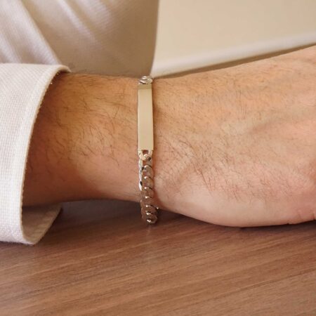 Κομψή ασημένια ταυτότητα unisex