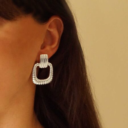 Κρεμαστά Ανάγλυφα Σκουλαρίκια Vintage 925