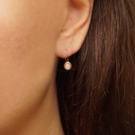 Κρεμαστά Σκουλαρίκια Με Μαργαριτάρι Σε Χρυσό 14 Καράτια