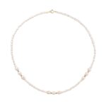 Μαργαριταρένιο Κολιέ Με Χρυσές Μπίλιες 14Κ