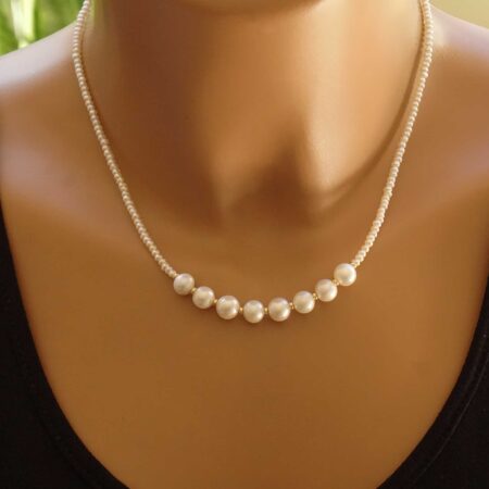 Μαργαριταρένιο Κολιέ Με Μπίλιες Σε Χρυσό 14 Καρατίων